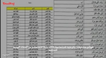 قوائم المشمولين بالرعاية الاجتماعية 2025.. رابط الاستعلام عن أسماء الوجبة السابعة